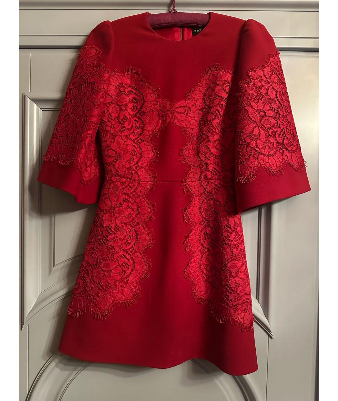 DOLCE&GABBANA Красное шерстяное коктейльное платье, фото 8