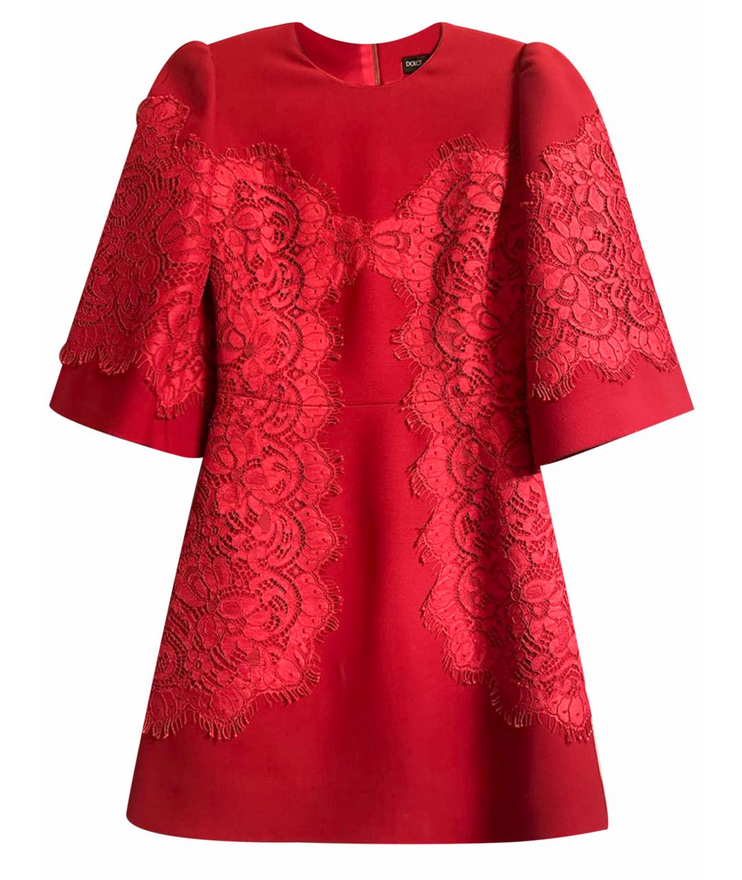 DOLCE&GABBANA Красное шерстяное коктейльное платье, фото 1