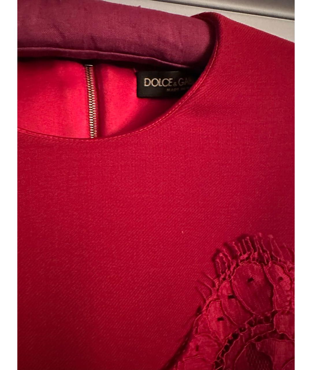 DOLCE&GABBANA Красное шерстяное коктейльное платье, фото 5