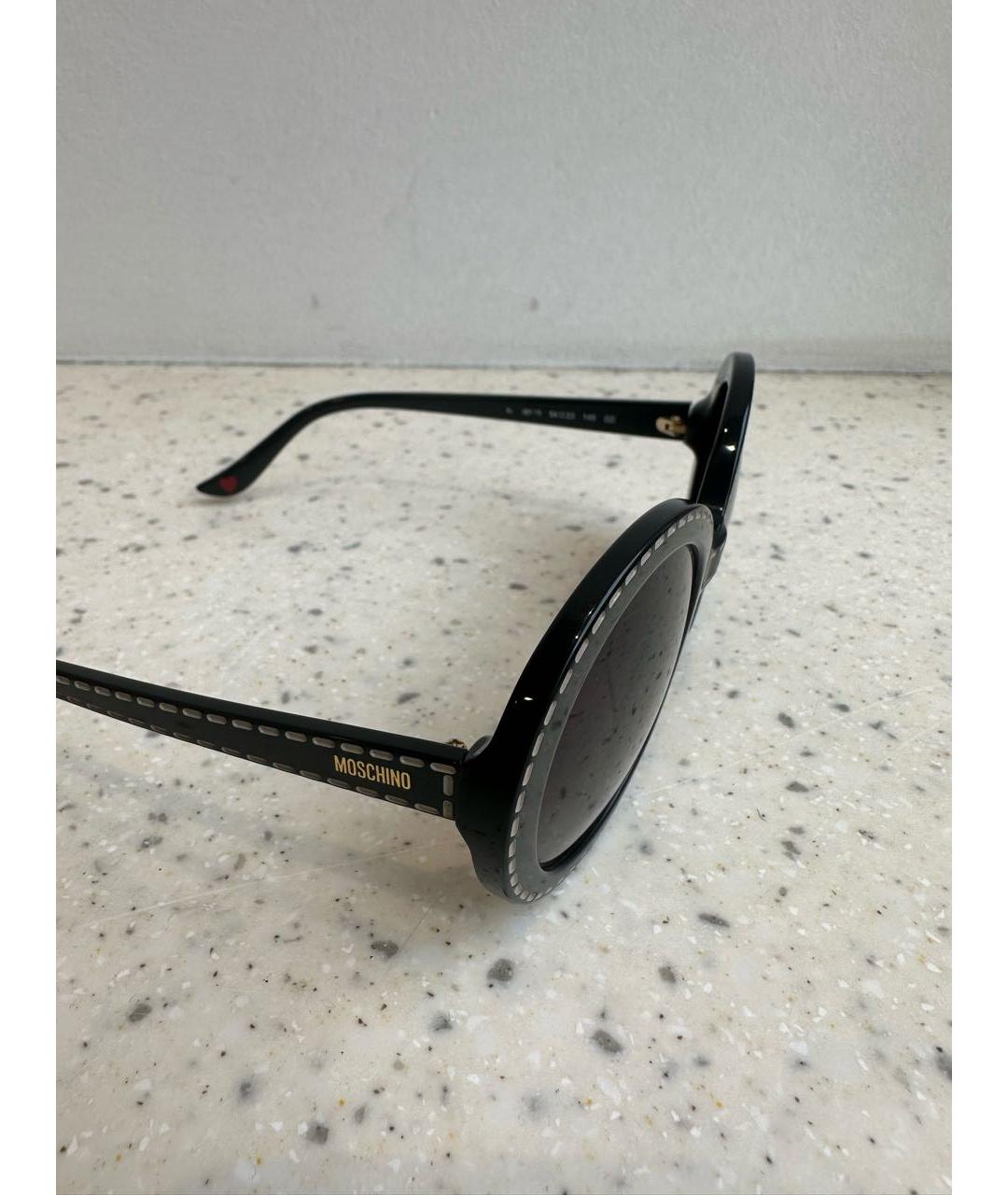 MOSCHINO Черные пластиковые солнцезащитные очки, фото 3
