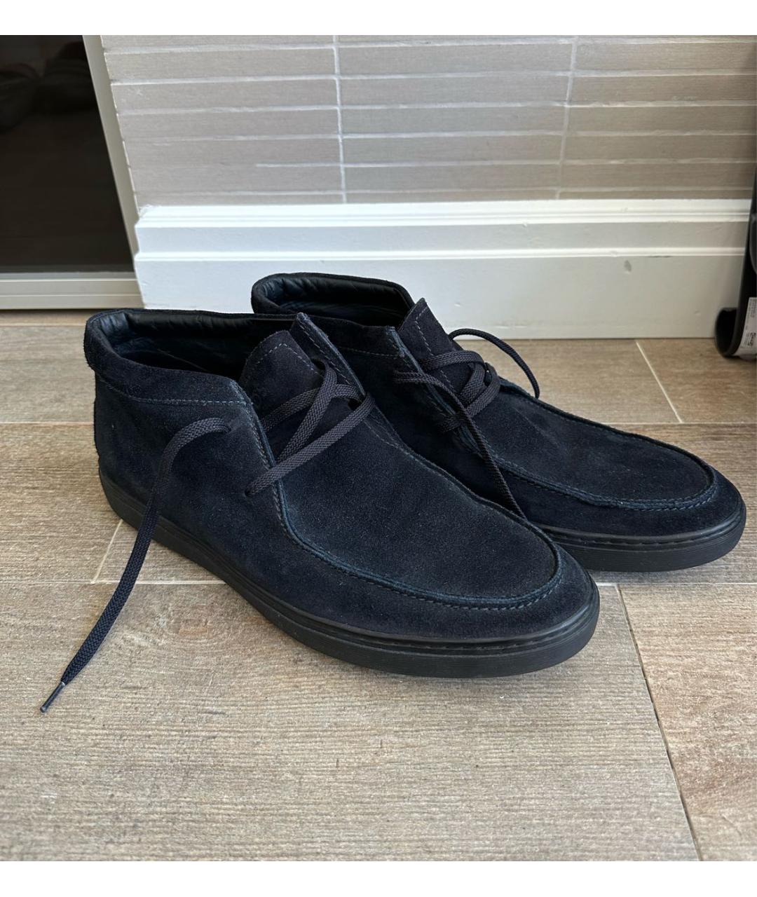 TOD'S Темно-синие замшевые низкие ботинки, фото 8