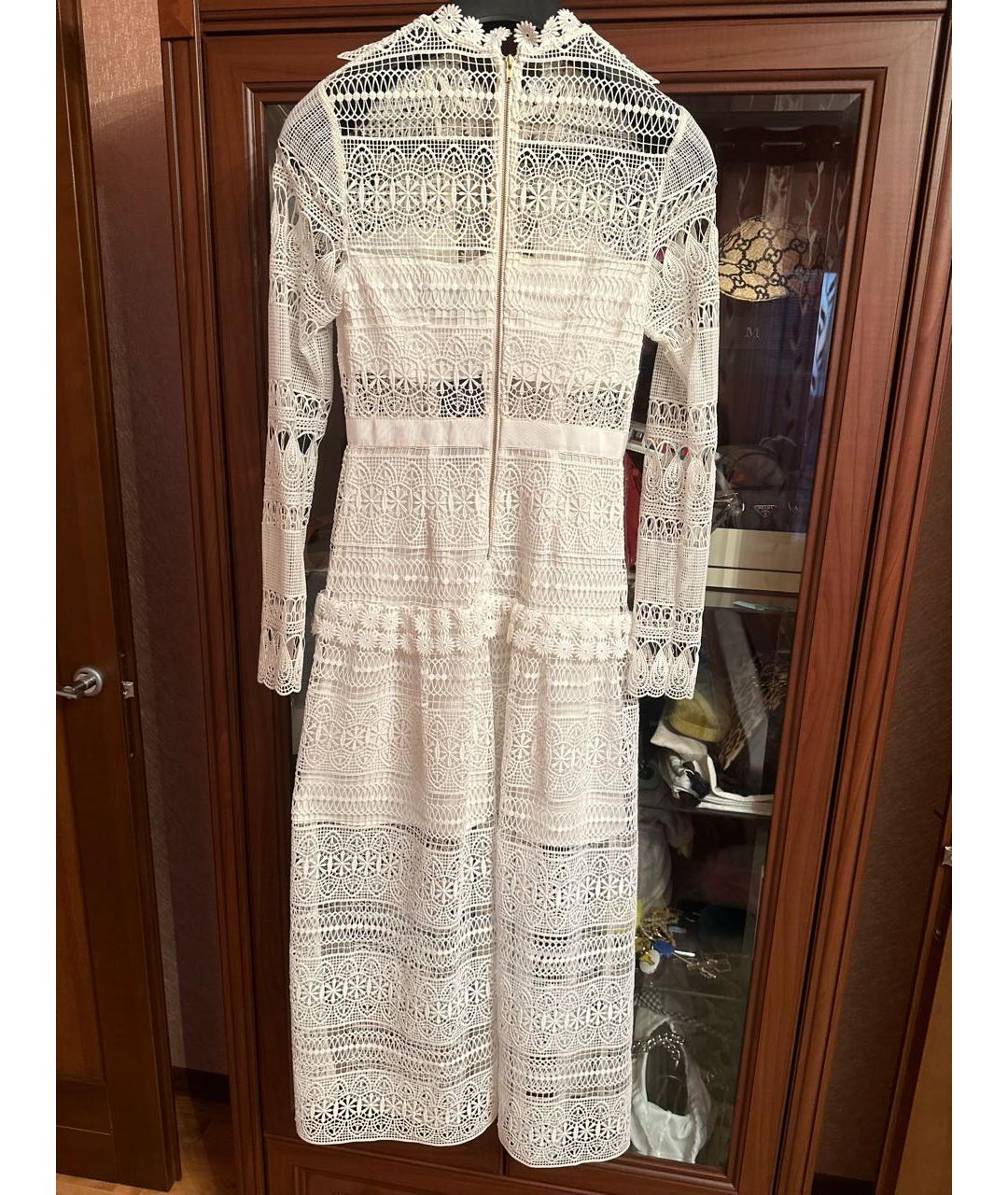 SELF-PORTRAIT Белое полиэстеровое платье, фото 8