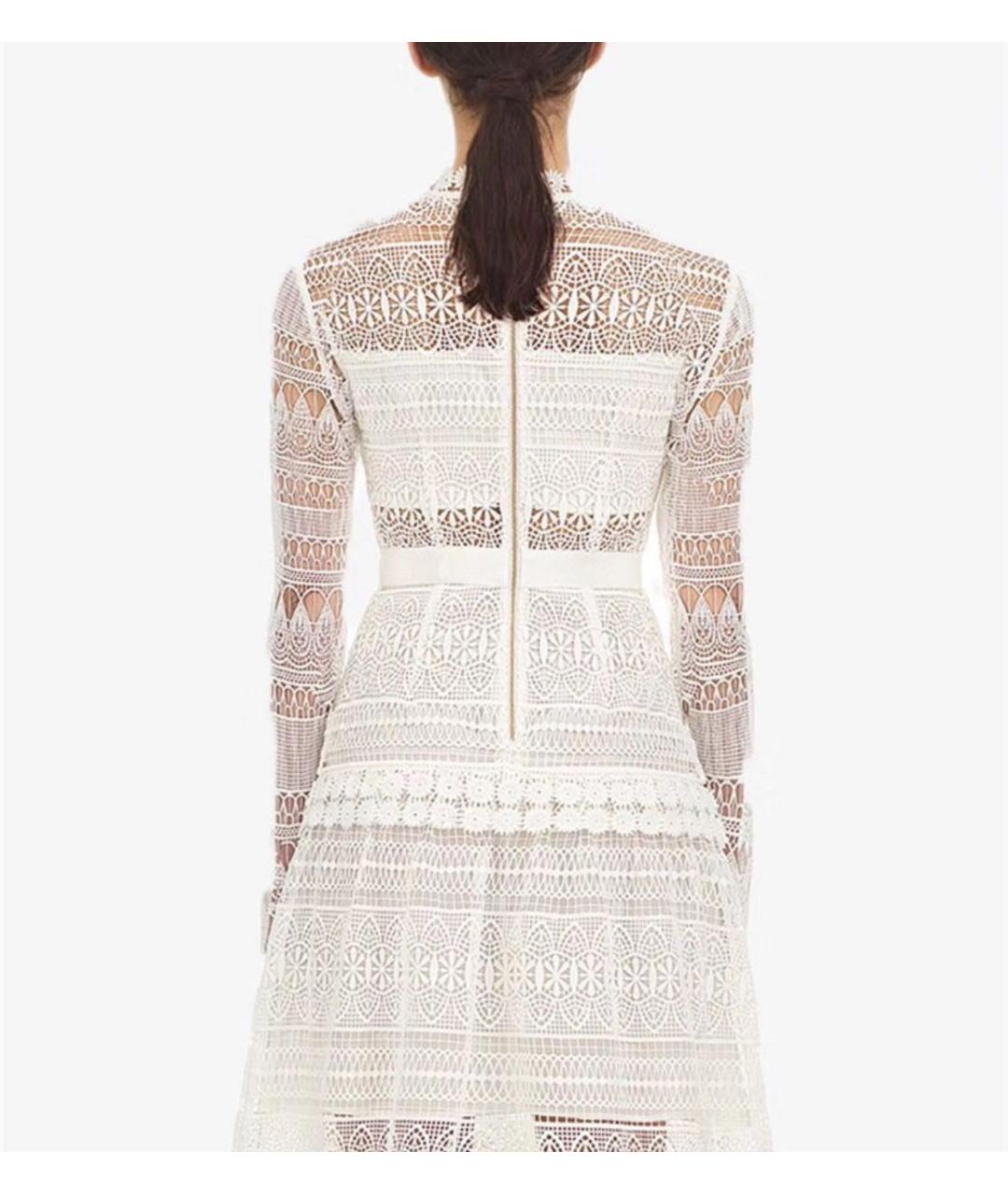 SELF-PORTRAIT Белое полиэстеровое платье, фото 3