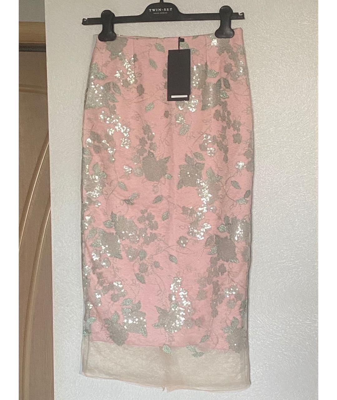 GRAVITEIGHT Розовая кружевная юбка миди, фото 9