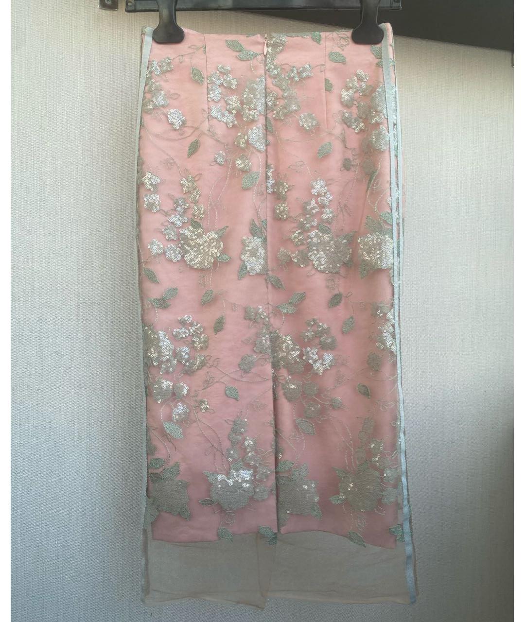 GRAVITEIGHT Розовая кружевная юбка миди, фото 2