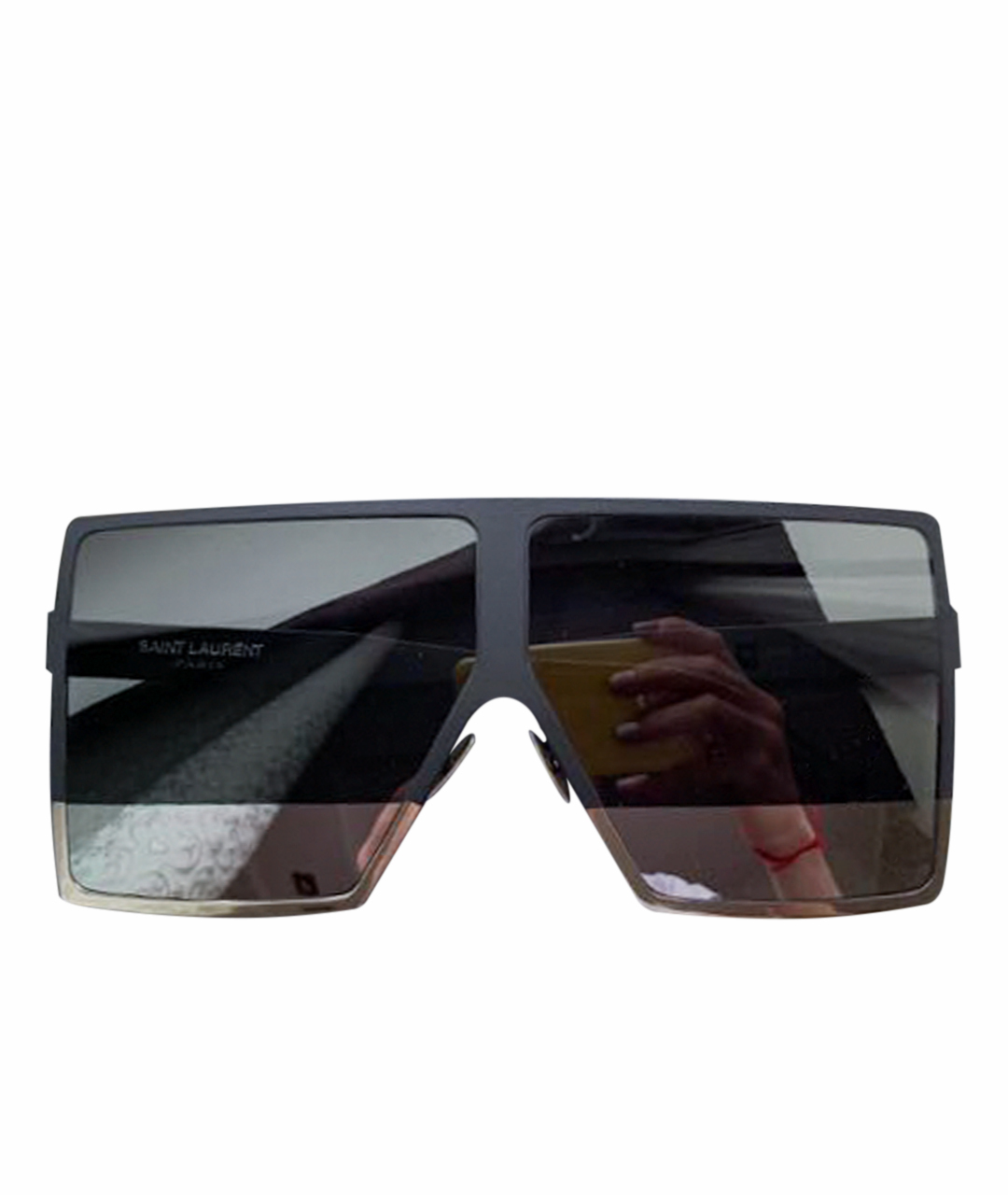SAINT LAURENT Антрацитовые металлические солнцезащитные очки, фото 1