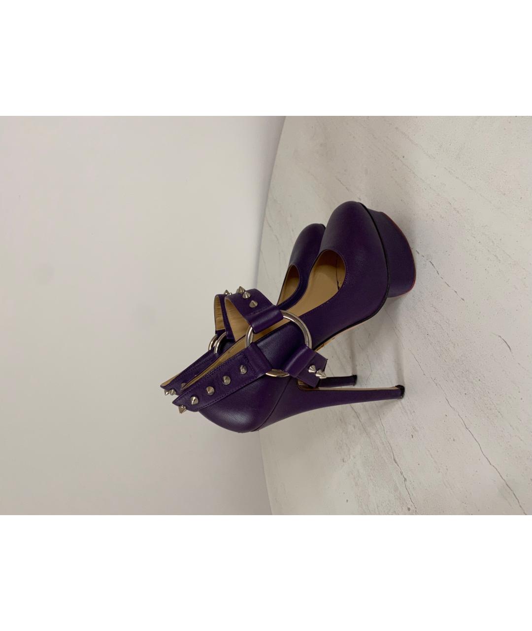 CHARLOTTE OLYMPIA Фиолетовые кожаные туфли, фото 10