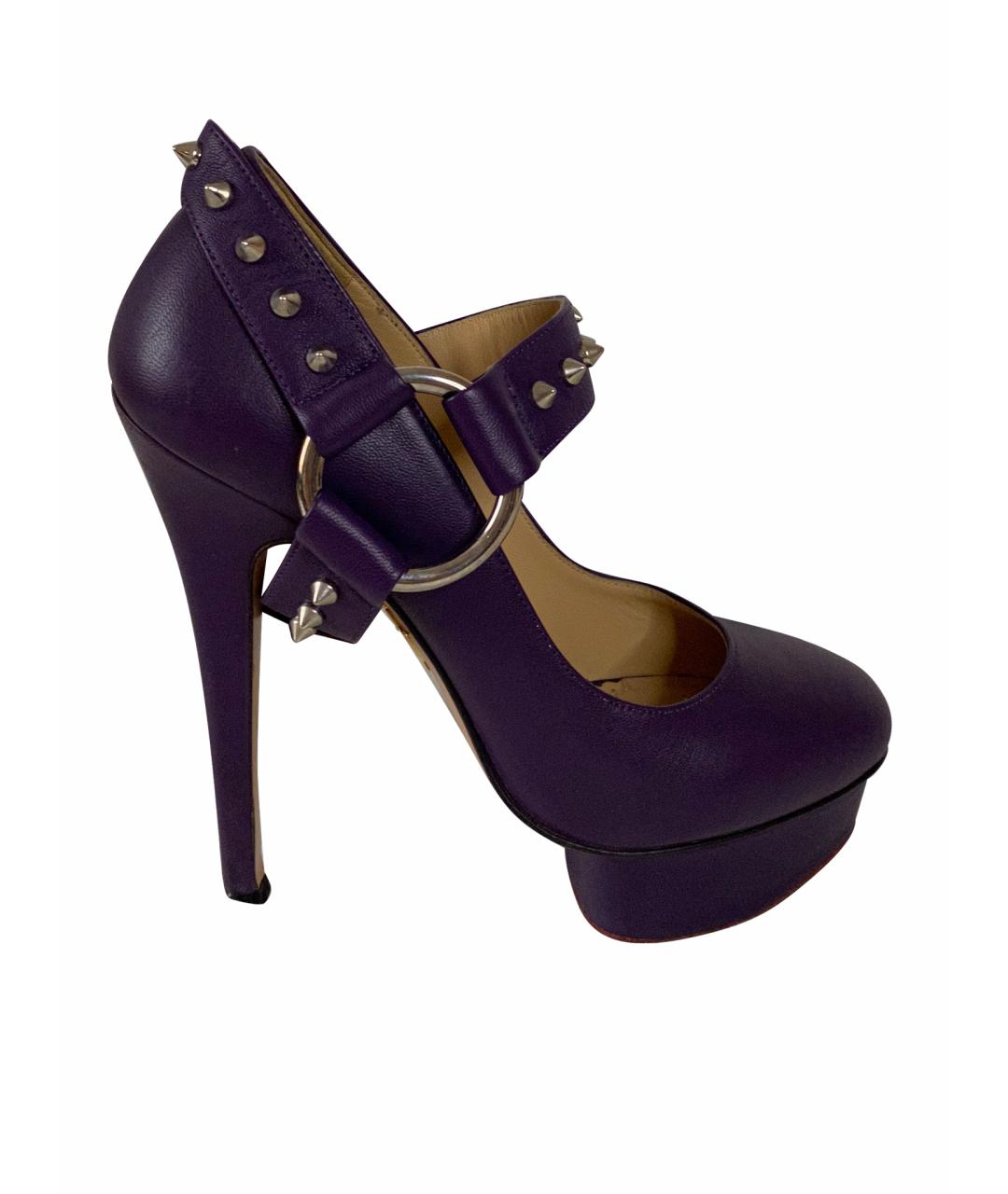CHARLOTTE OLYMPIA Фиолетовые кожаные туфли, фото 1