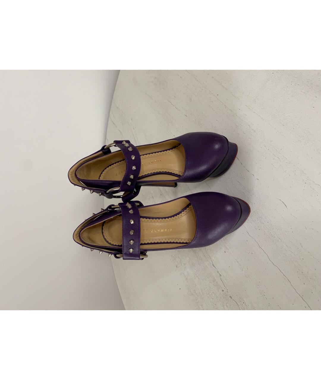 CHARLOTTE OLYMPIA Фиолетовые кожаные туфли, фото 2