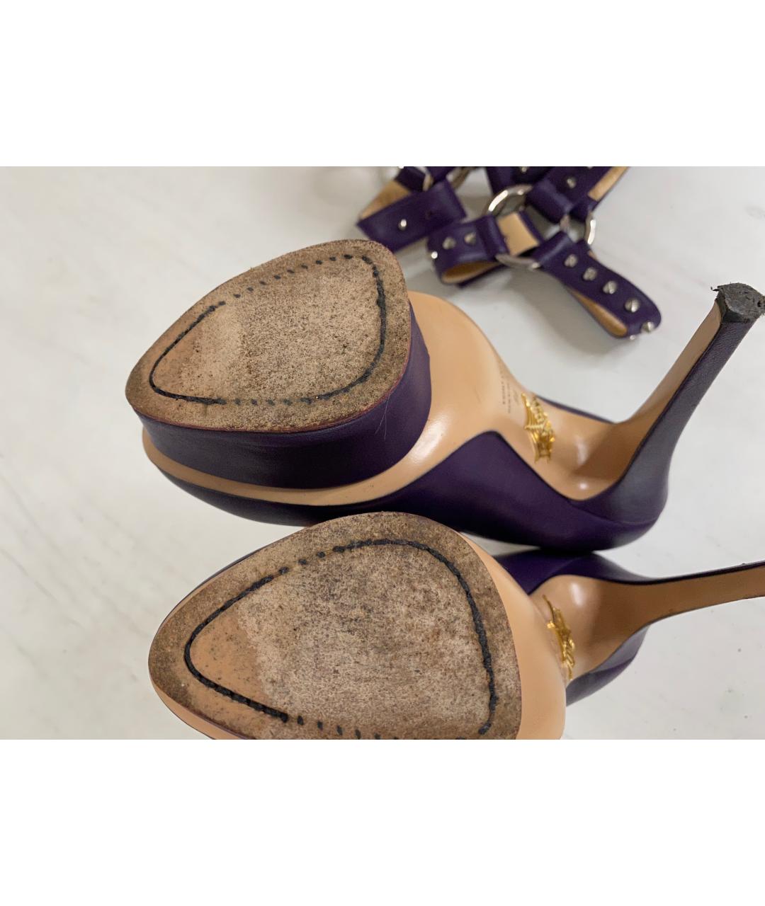 CHARLOTTE OLYMPIA Фиолетовые кожаные туфли, фото 5
