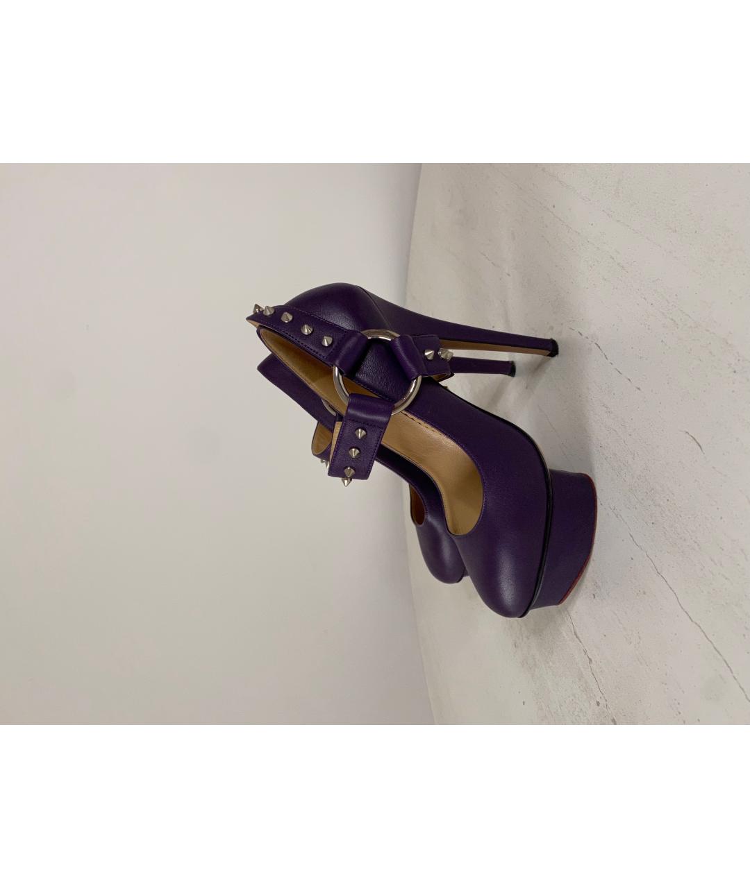 CHARLOTTE OLYMPIA Фиолетовые кожаные туфли, фото 7