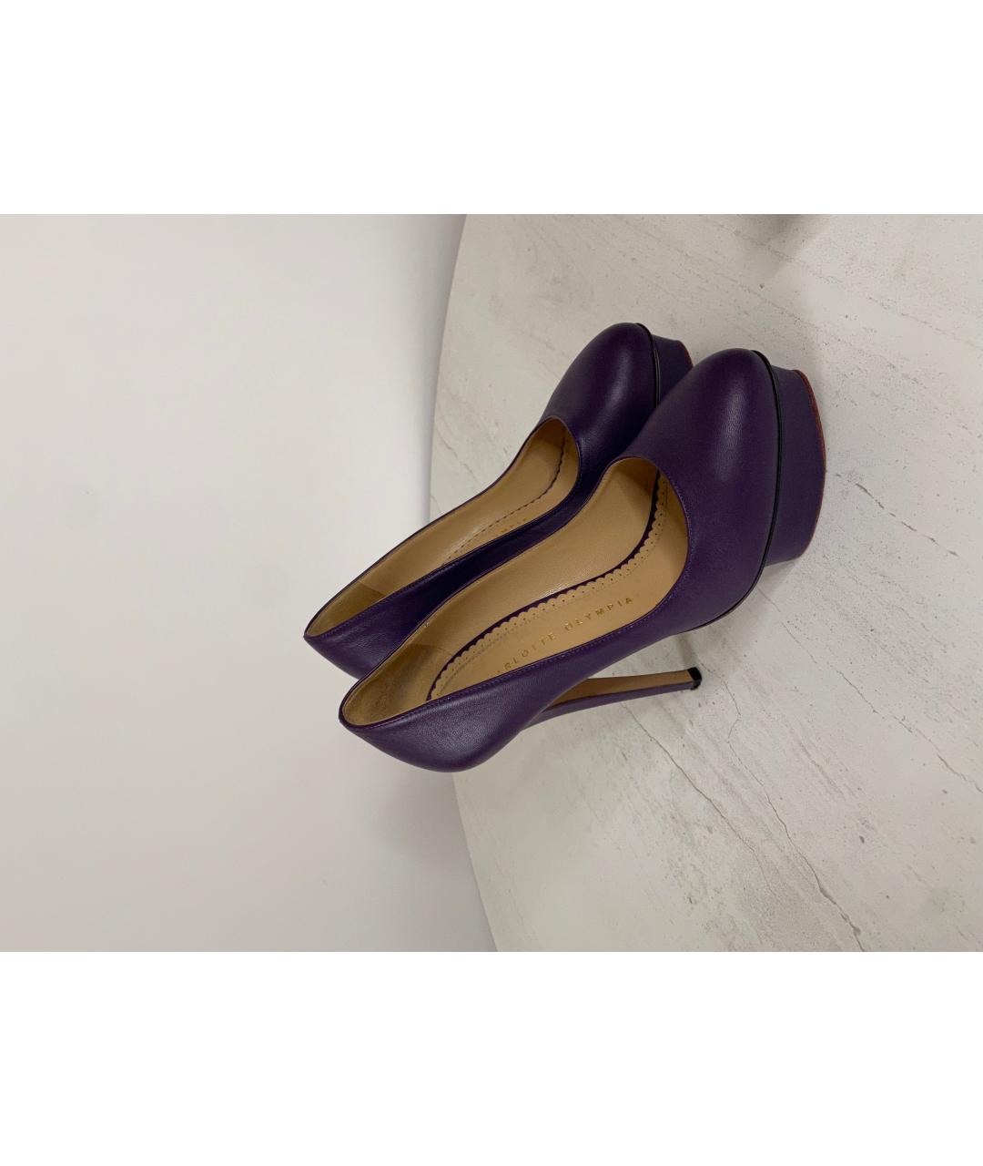 CHARLOTTE OLYMPIA Фиолетовые кожаные туфли, фото 6