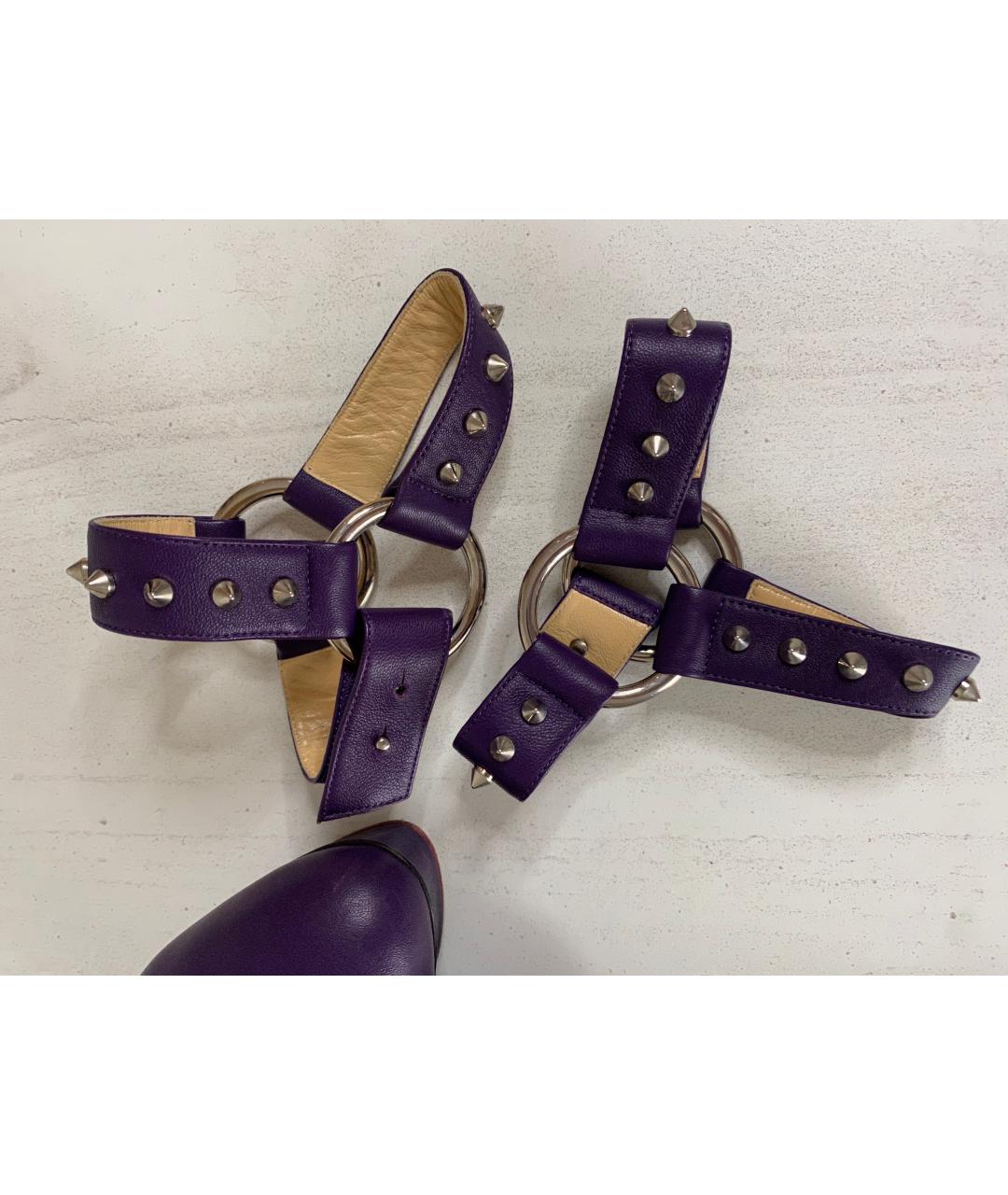 CHARLOTTE OLYMPIA Фиолетовые кожаные туфли, фото 8