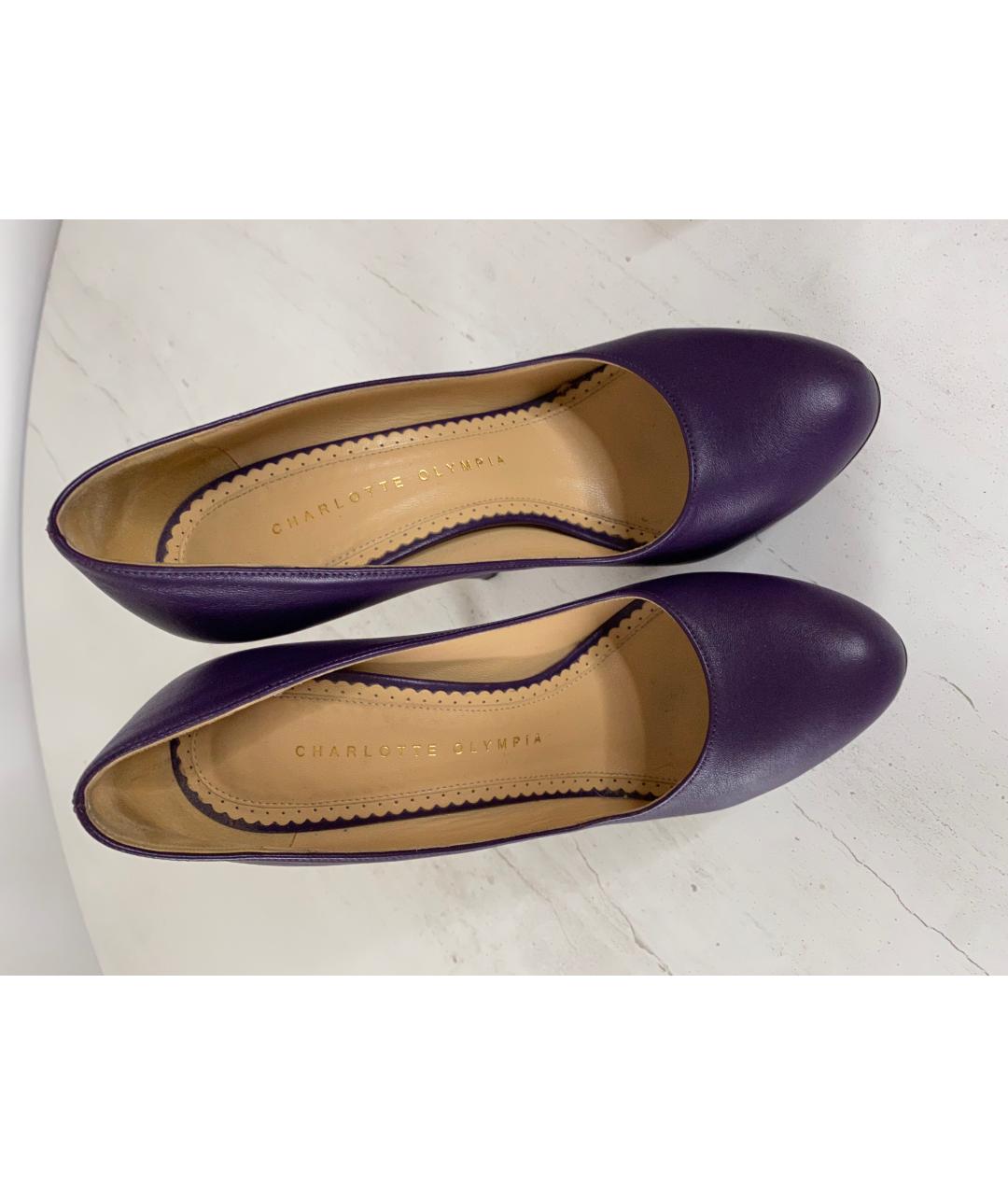CHARLOTTE OLYMPIA Фиолетовые кожаные туфли, фото 3