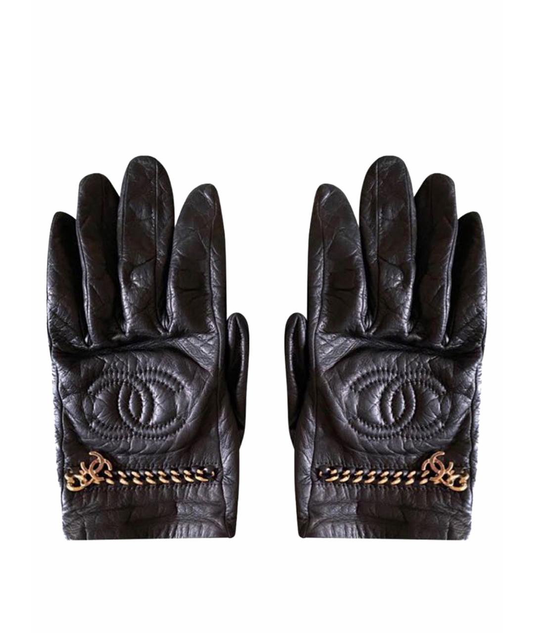 CHANEL Черные кожаные перчатки, фото 1