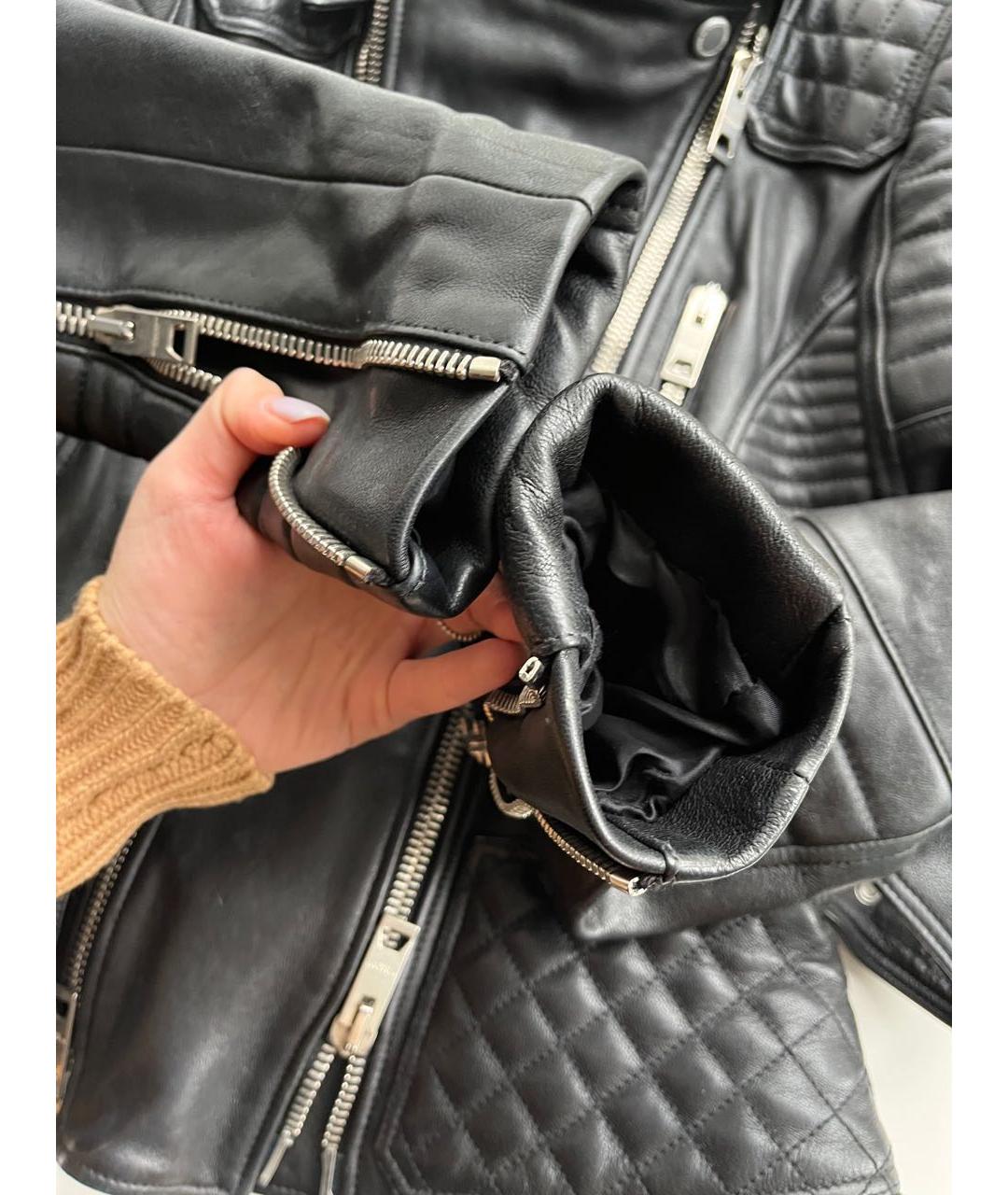 BURBERRY Черная кожаная куртка, фото 6