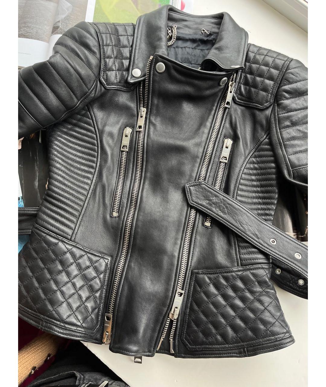 BURBERRY Черная кожаная куртка, фото 5