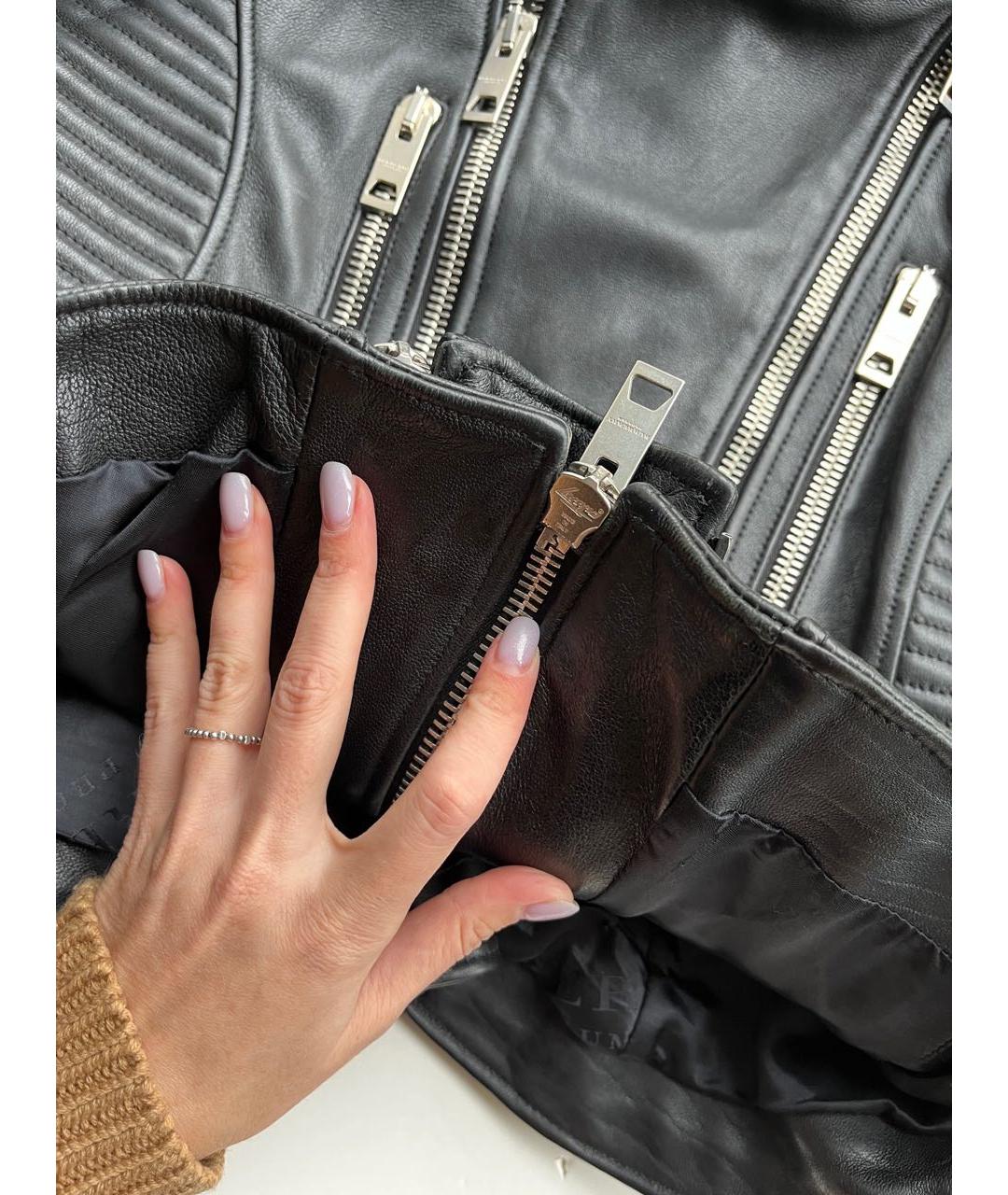 BURBERRY Черная кожаная куртка, фото 7
