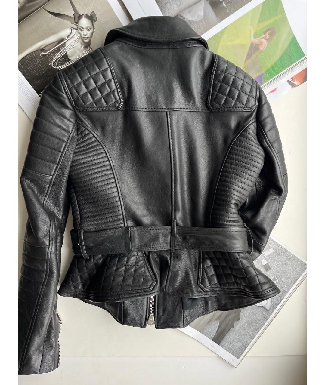 BURBERRY Черная кожаная куртка, фото 3