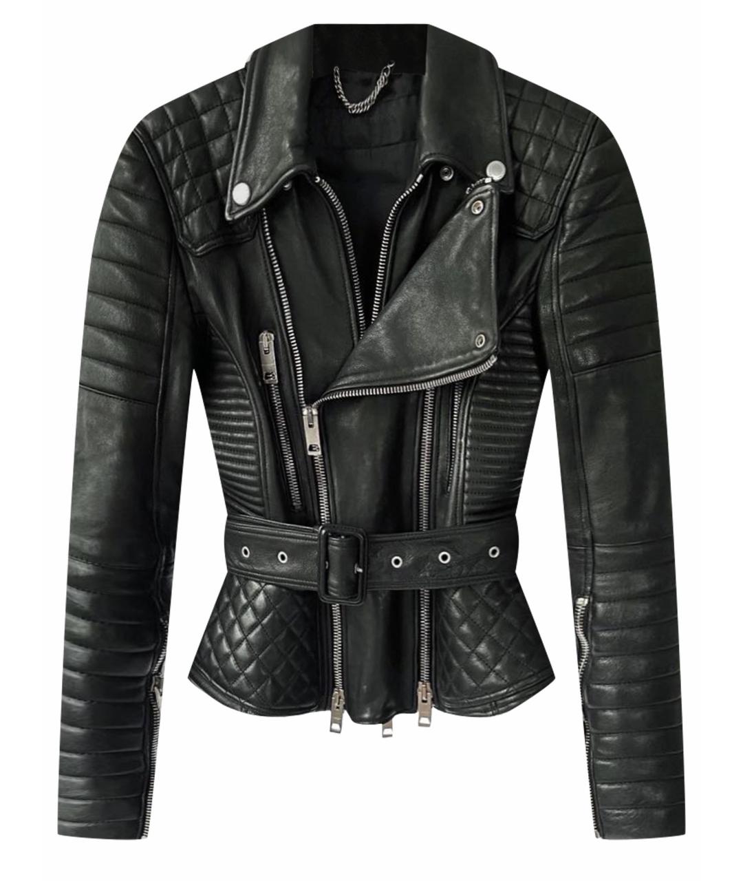 BURBERRY Черная кожаная куртка, фото 1