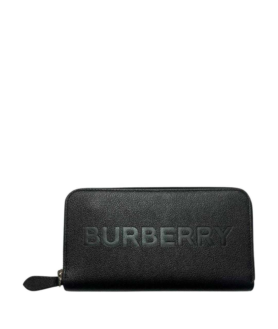 BURBERRY Черный кожаный кошелек, фото 1