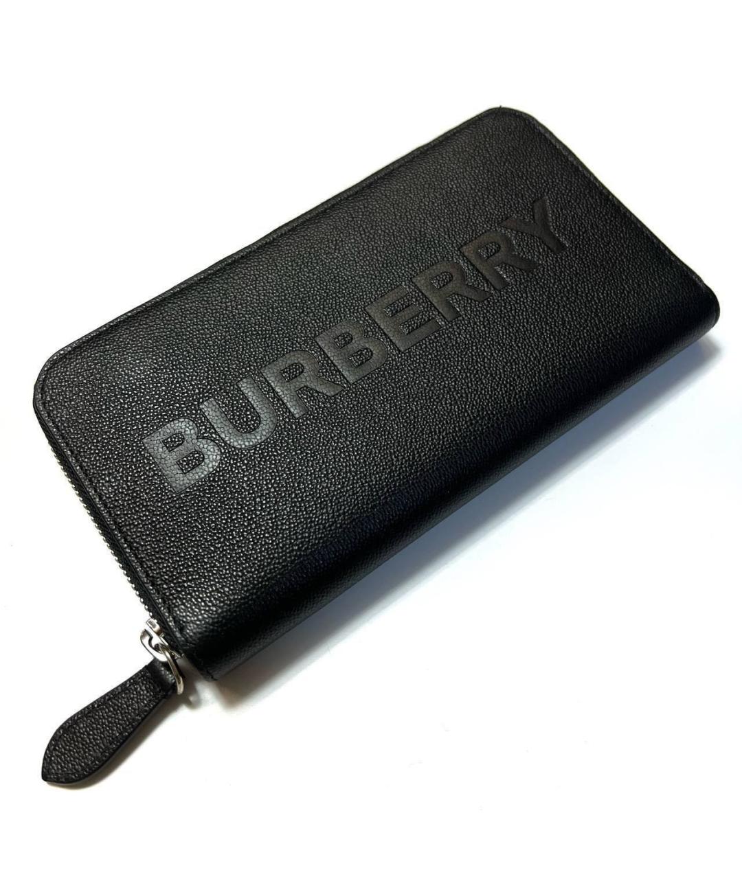 BURBERRY Черный кожаный кошелек, фото 2