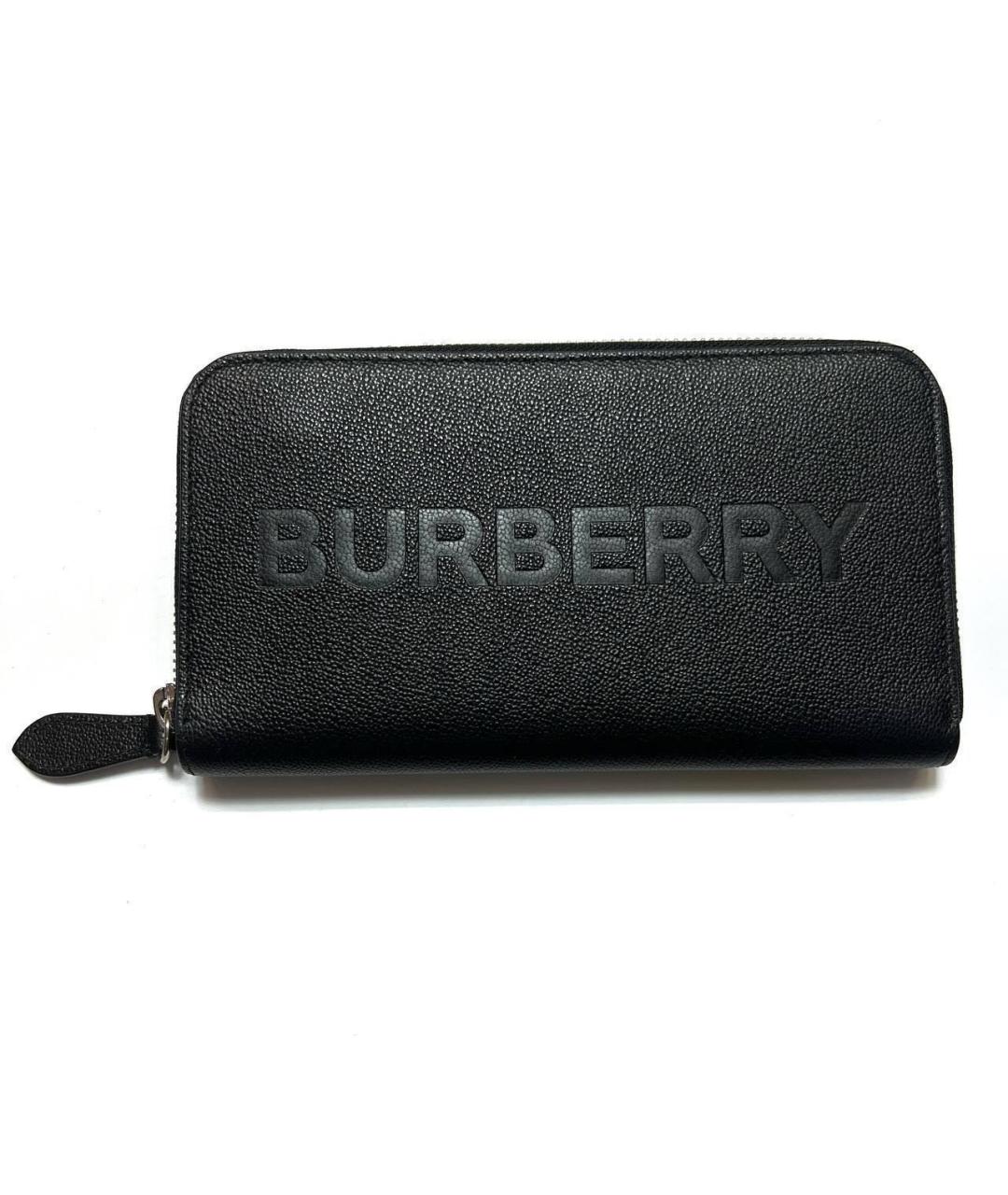 BURBERRY Черный кожаный кошелек, фото 6