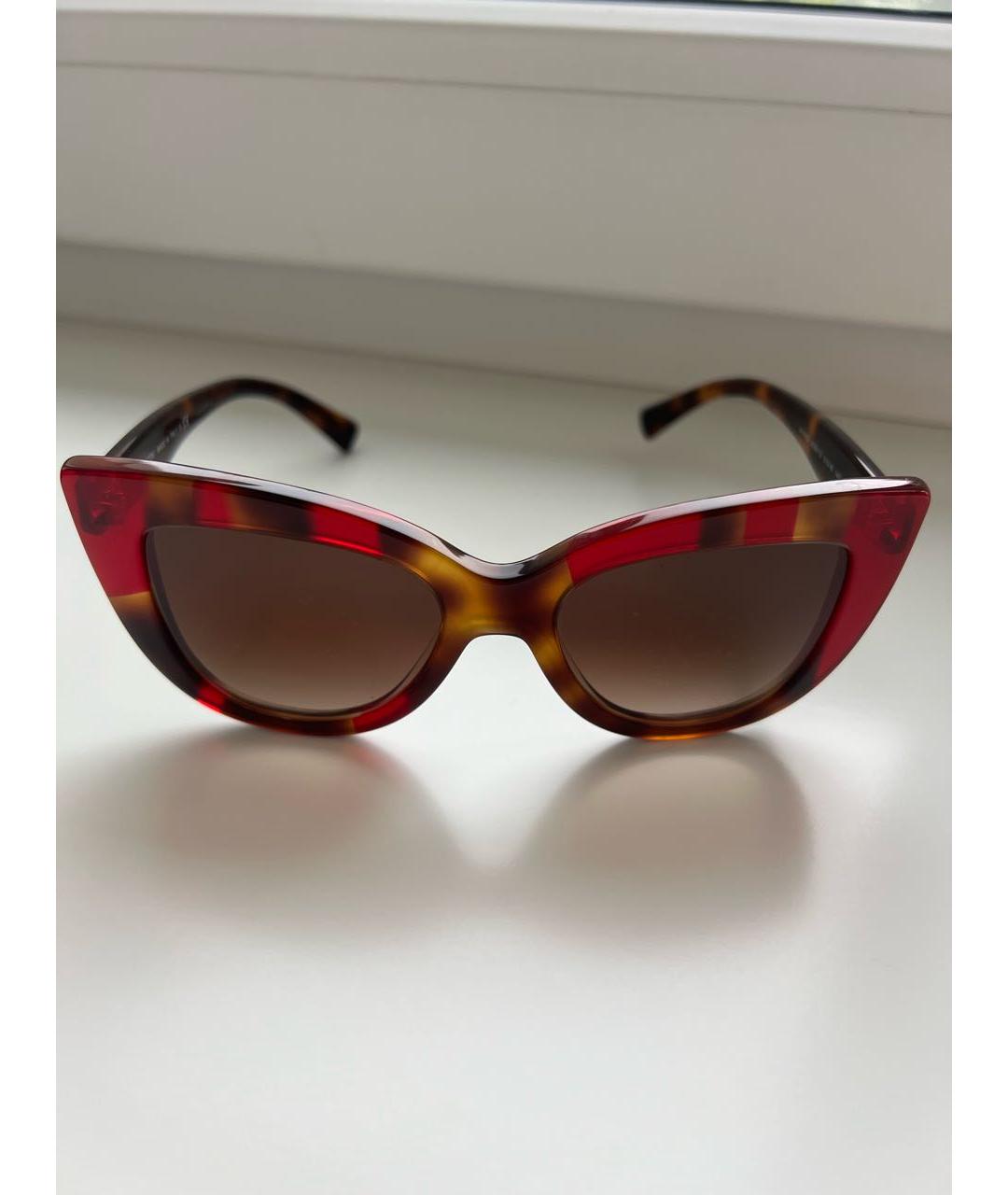VALENTINO Бордовые пластиковые солнцезащитные очки, фото 7