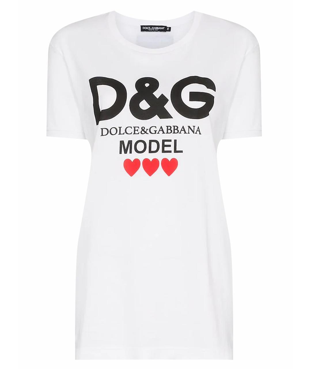 DOLCE&GABBANA Белая хлопковая футболка, фото 1