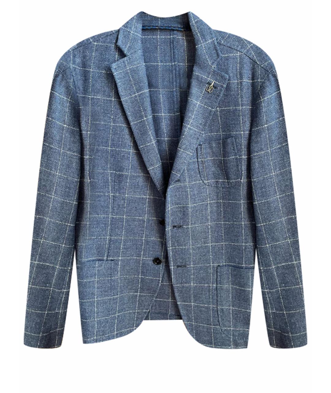PAOLONI Синий льняной пиджак, фото 1