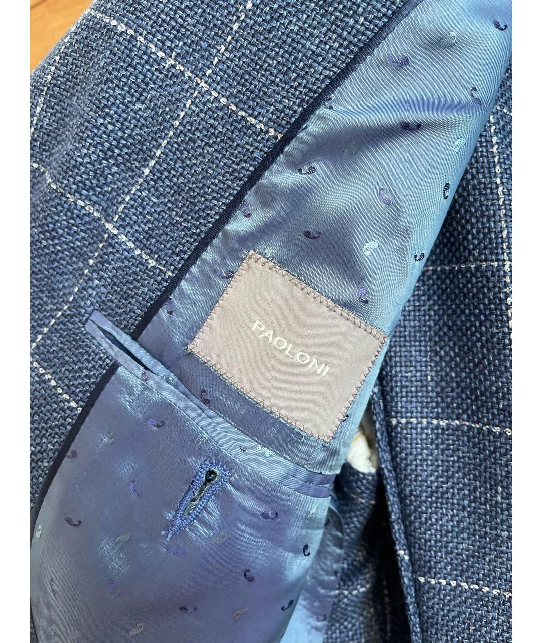 PAOLONI Синий льняной пиджак, фото 5