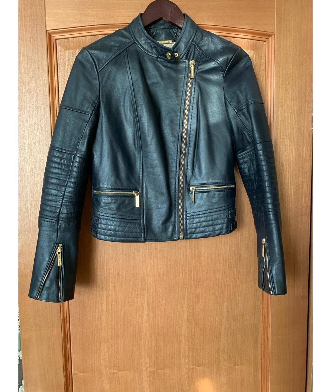 MICHAEL MICHAEL KORS Темно-синяя кожаная куртка, фото 9
