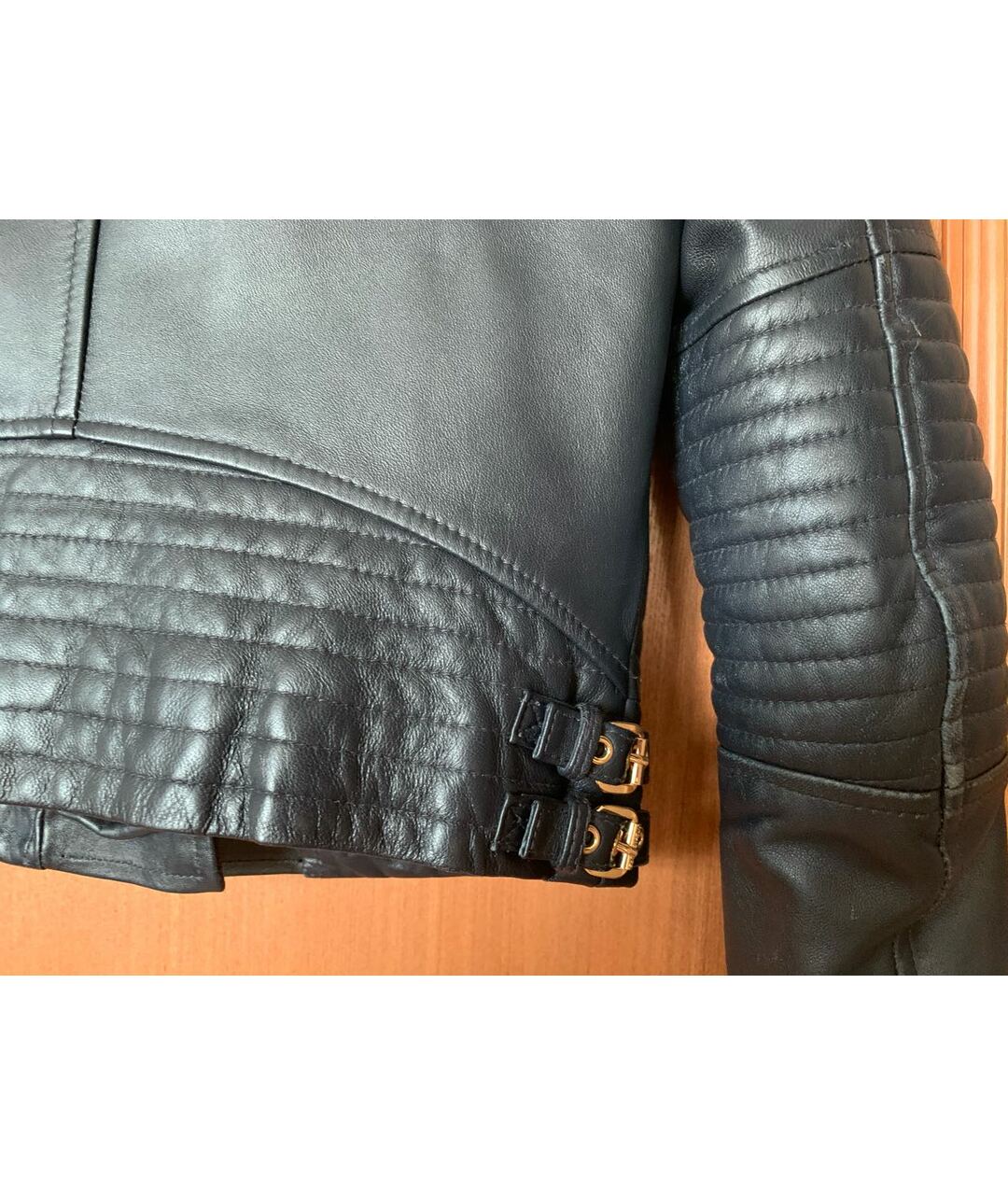 MICHAEL MICHAEL KORS Темно-синяя кожаная куртка, фото 7