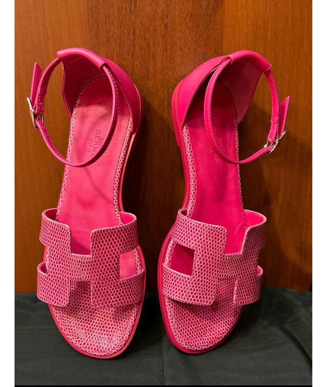 HERMES PRE-OWNED Розовые сандалии из экзотической кожи, фото 2