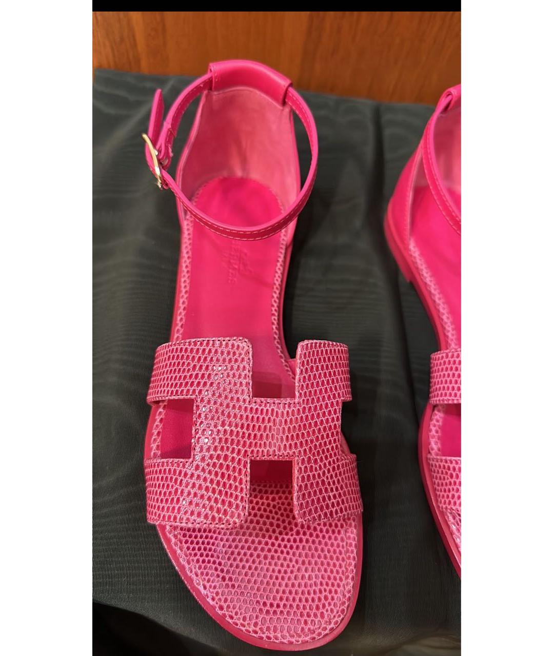 HERMES PRE-OWNED Розовые сандалии из экзотической кожи, фото 5