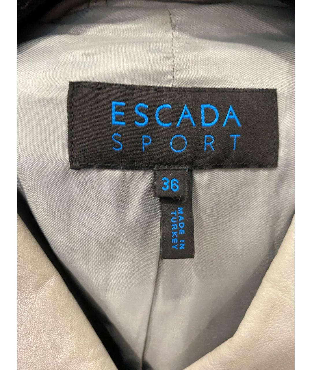 ESCADA Серый кожаный жакет/пиджак, фото 3