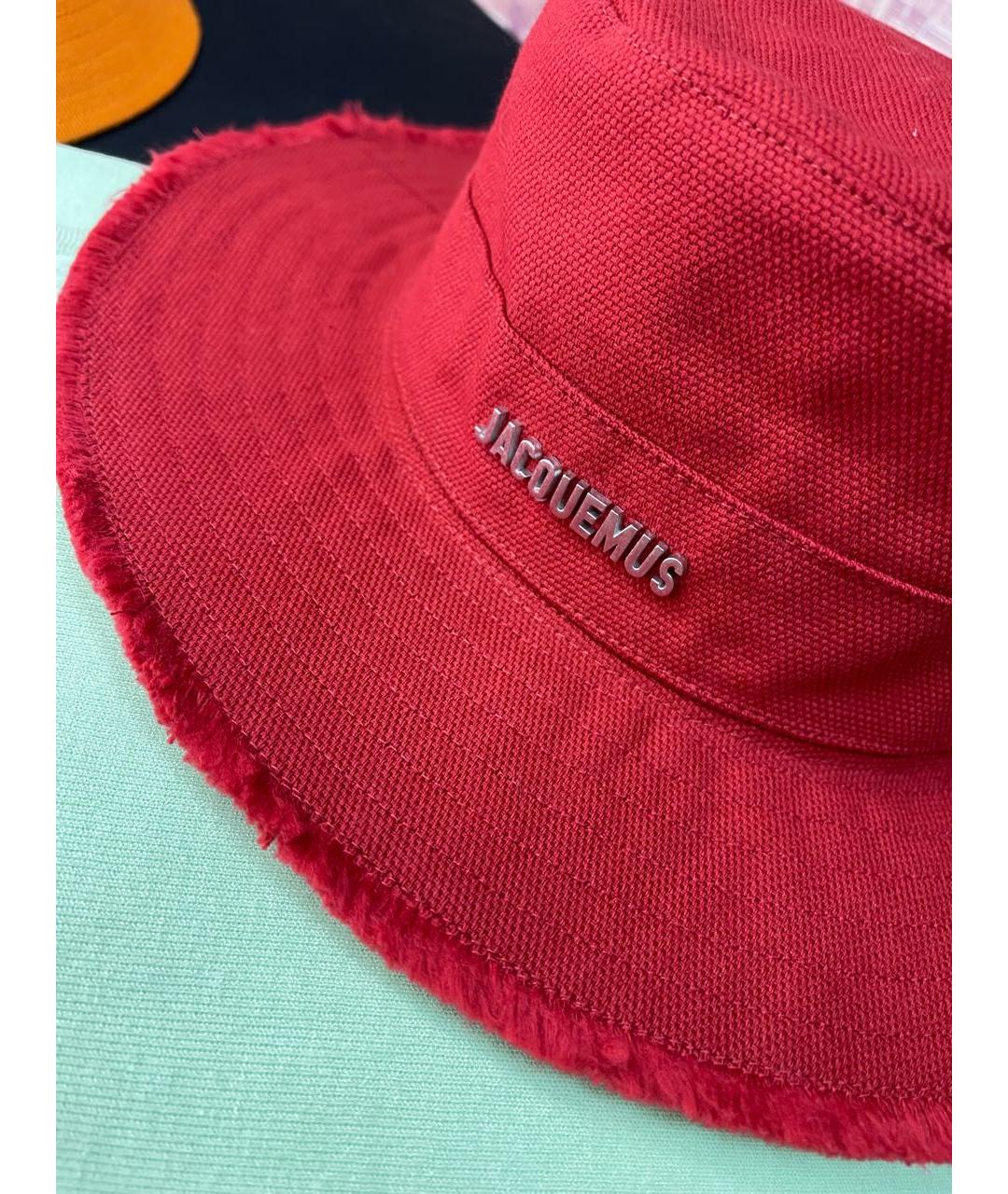 JACQUEMUS Красная хлопковая панама, фото 3