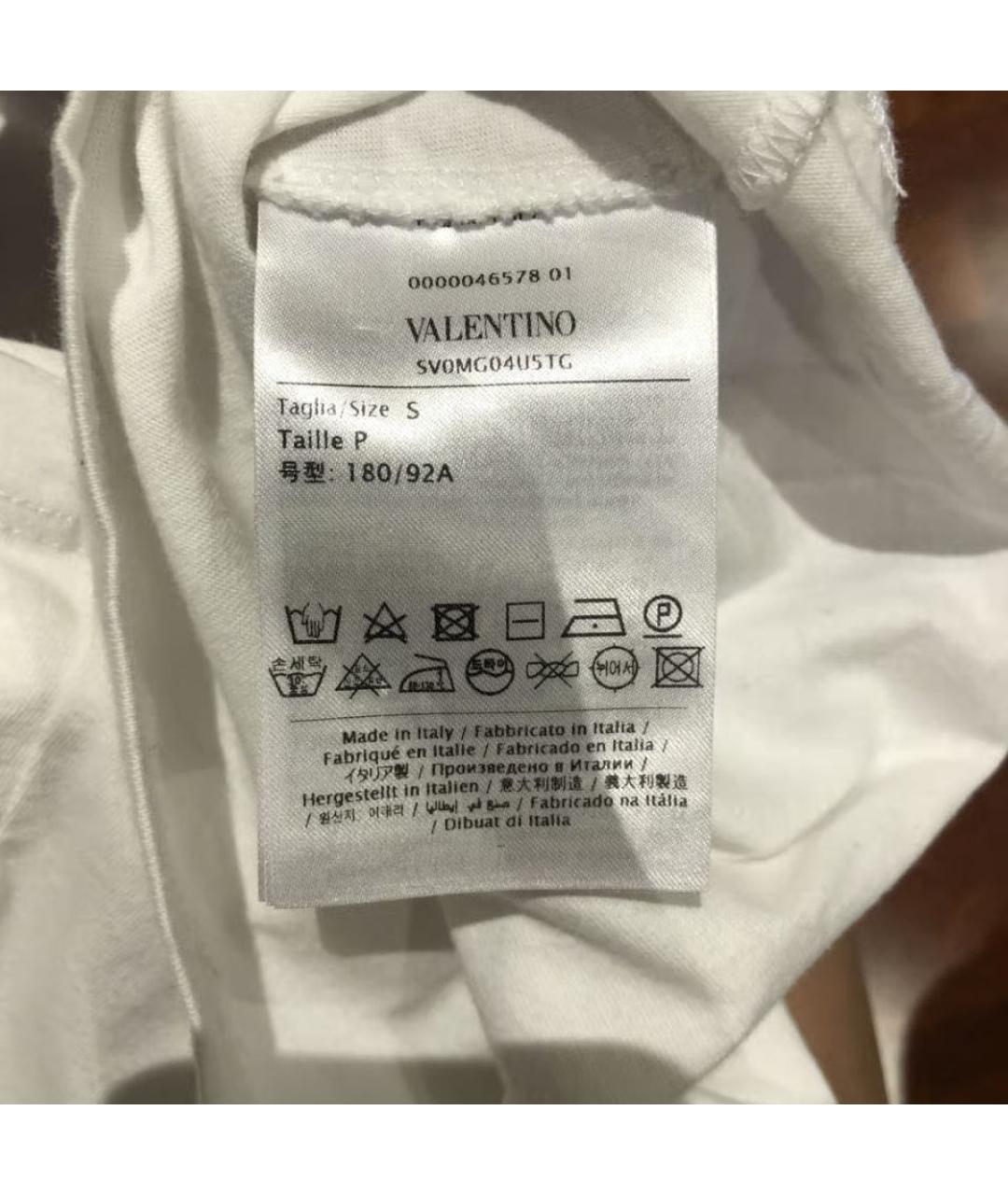 VALENTINO Белая хлопковая футболка, фото 4