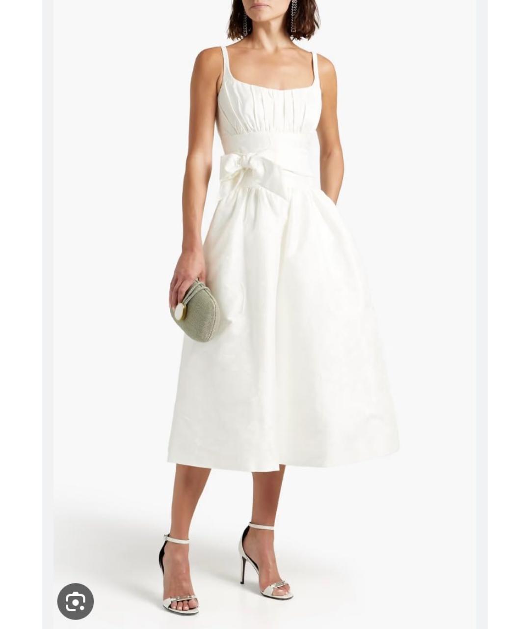 MONIQUE LHUILLIER Белое полиэстеровое вечернее платье, фото 6