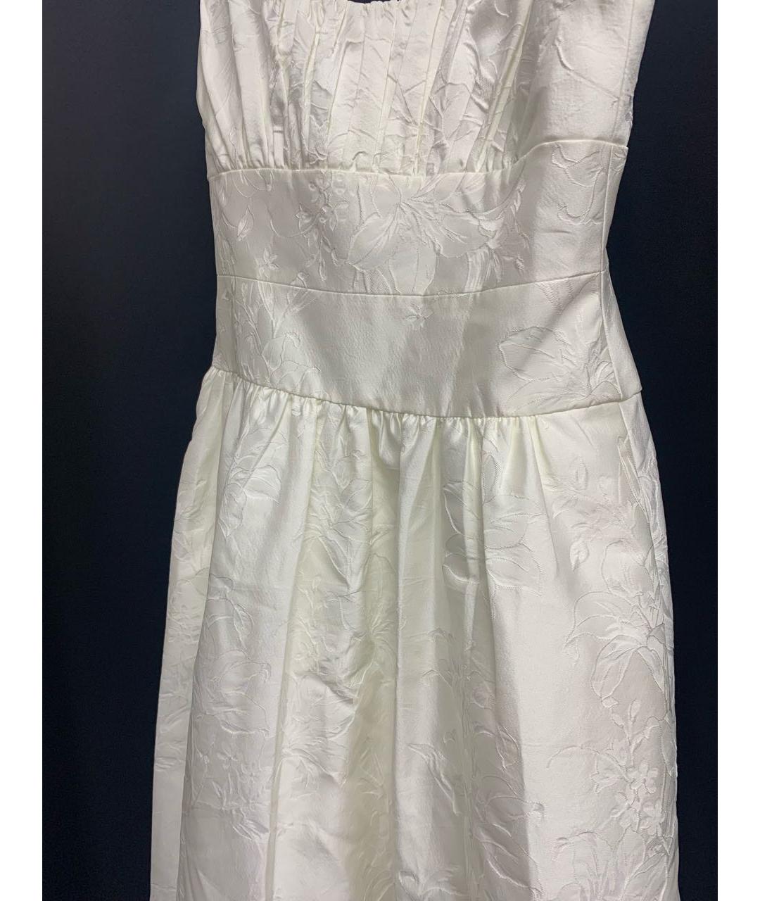 MONIQUE LHUILLIER Белое полиэстеровое вечернее платье, фото 3