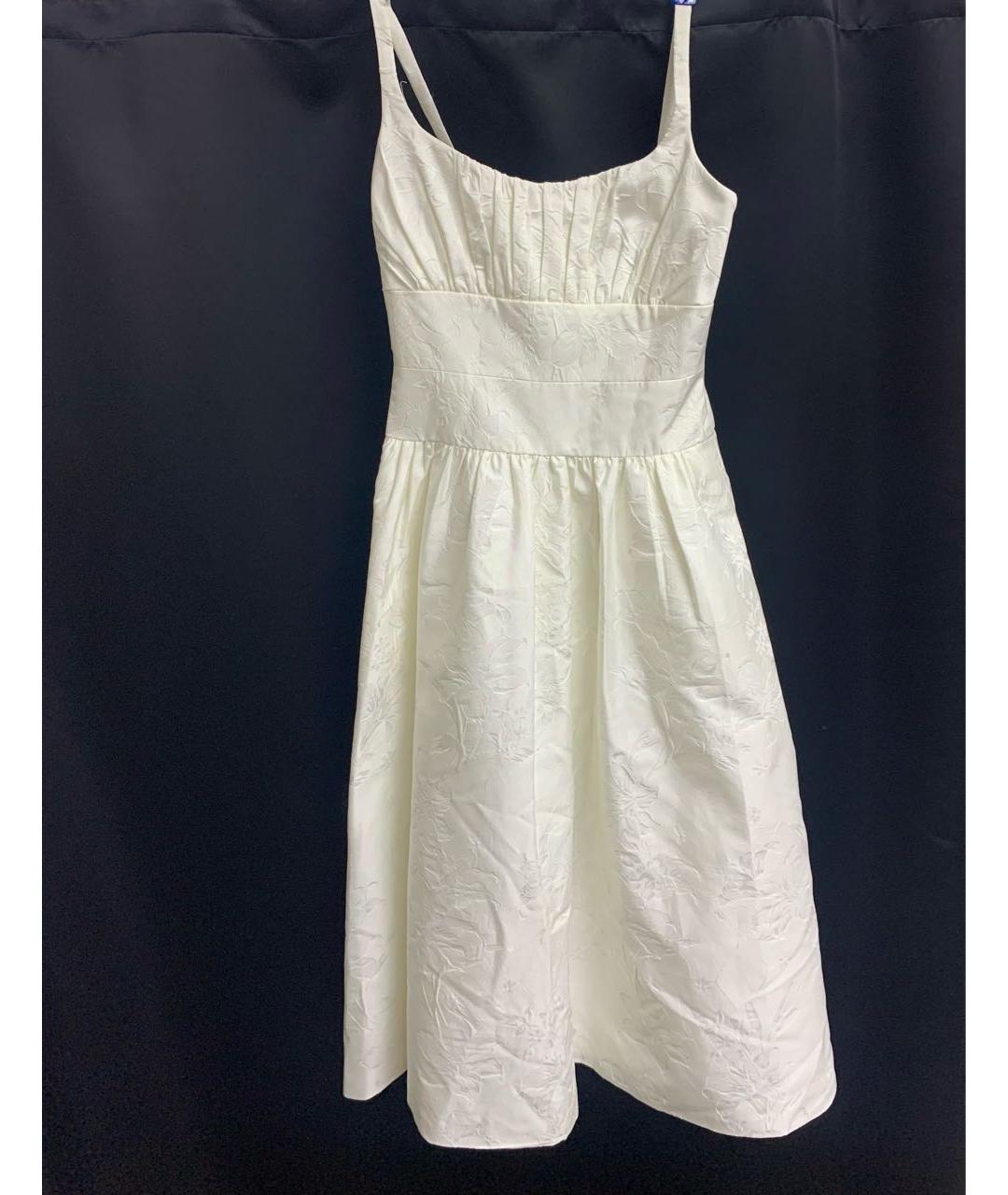 MONIQUE LHUILLIER Белое полиэстеровое вечернее платье, фото 8
