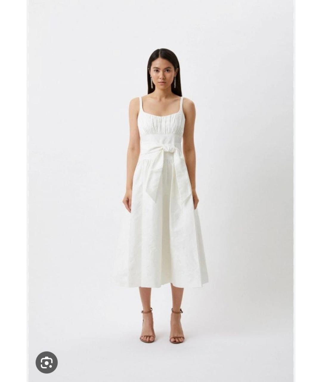 MONIQUE LHUILLIER Белое полиэстеровое вечернее платье, фото 5