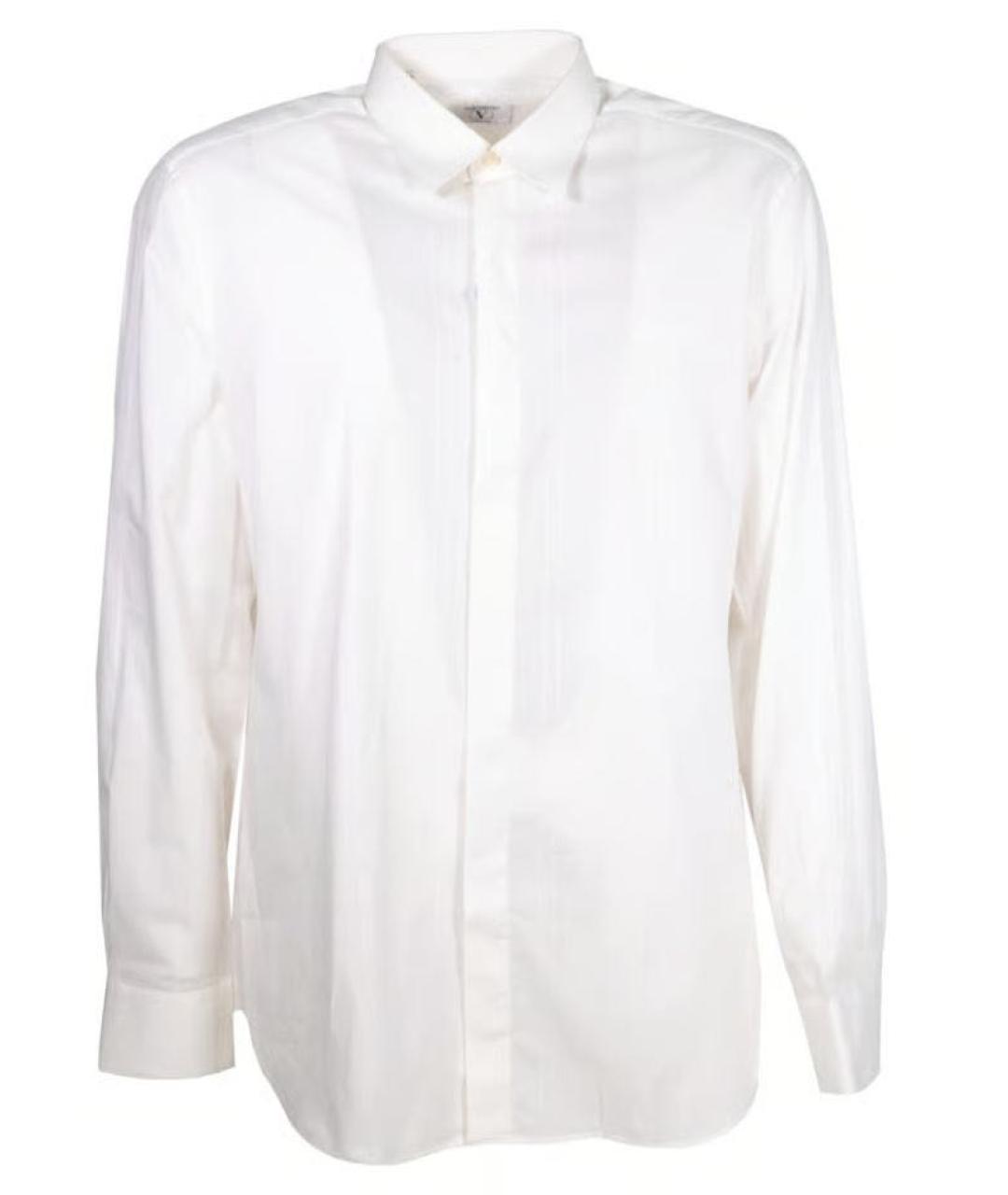 VALENTINO Белая хлопковая классическая рубашка, фото 1