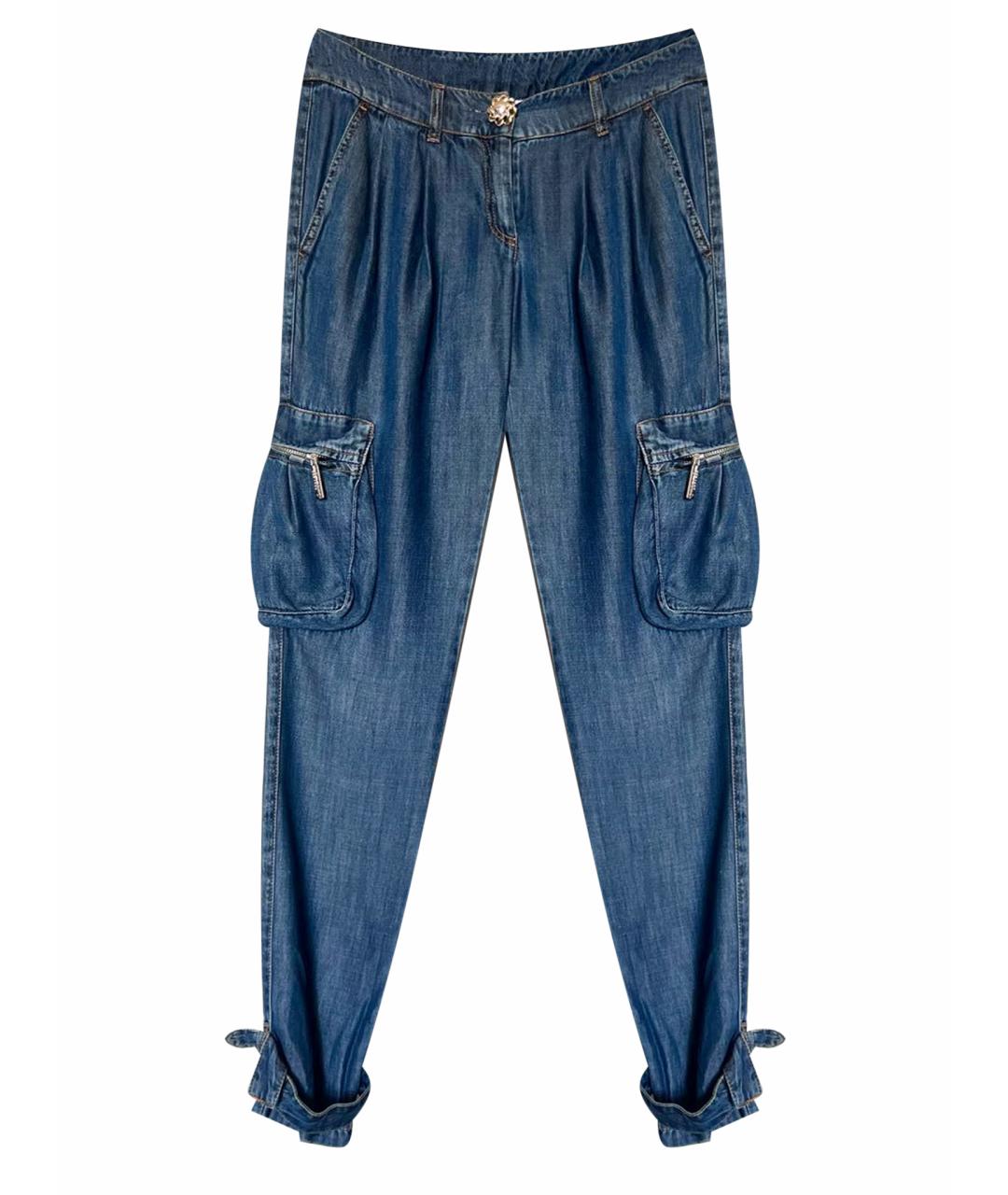 BLUGIRL Синие хлопко-лиоцелловые прямые джинсы, фото 1