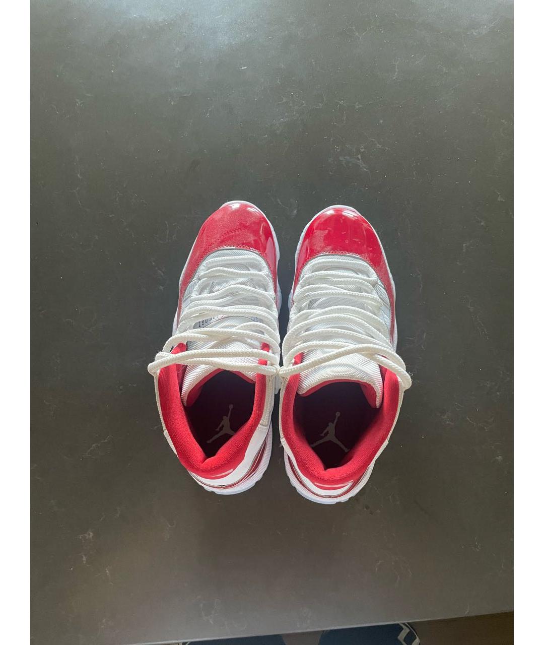 JORDAN Красные синтетические высокие кроссовки / кеды, фото 3