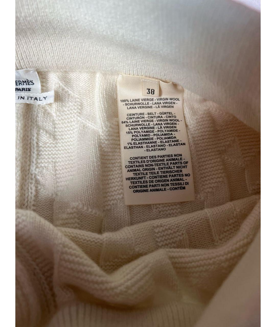HERMES Бежевые шерстяные спортивные брюки и шорты, фото 4