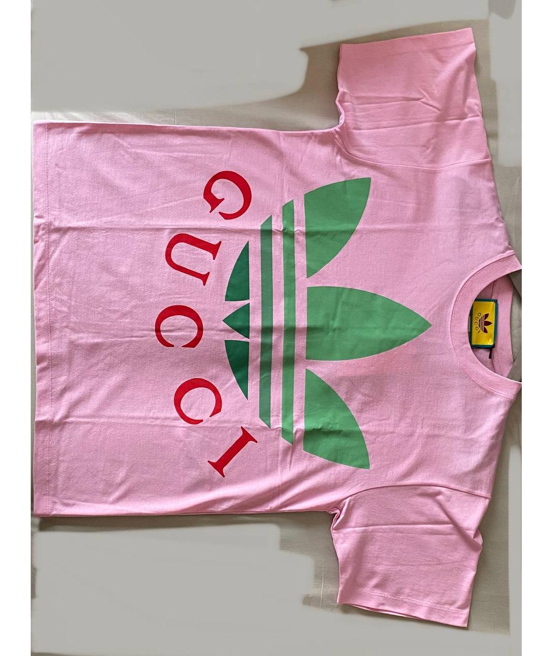 GUCCI Розовая хлопковая футболка, фото 4