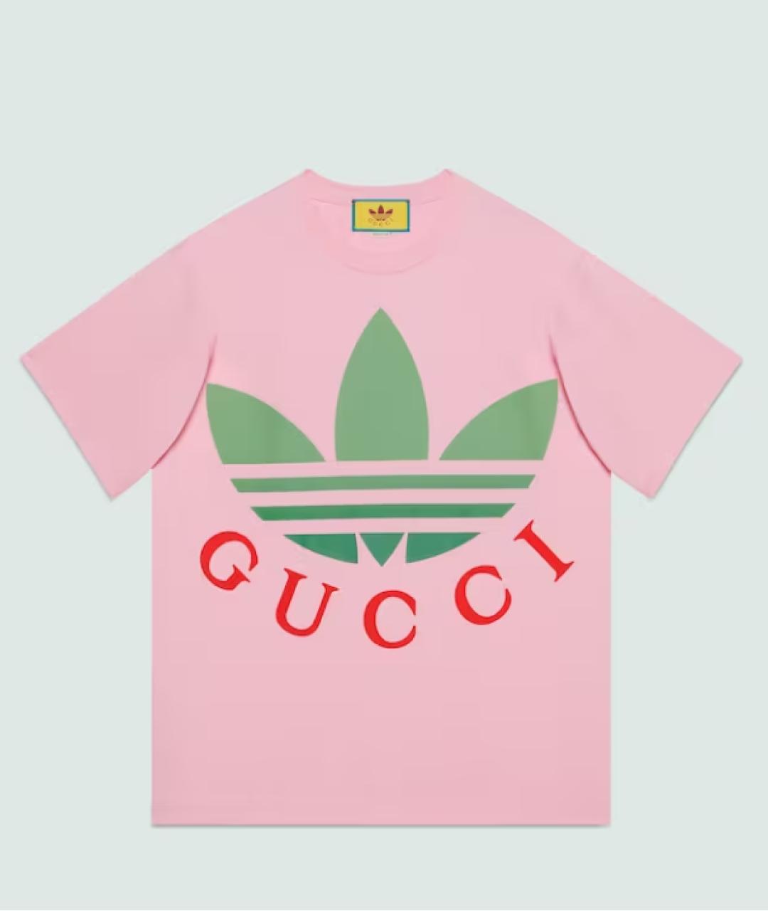 GUCCI Розовая хлопковая футболка, фото 10