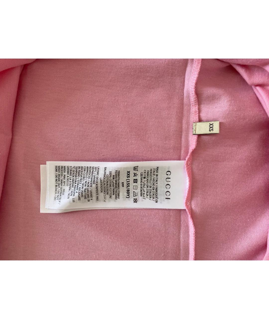 GUCCI Розовая хлопковая футболка, фото 7