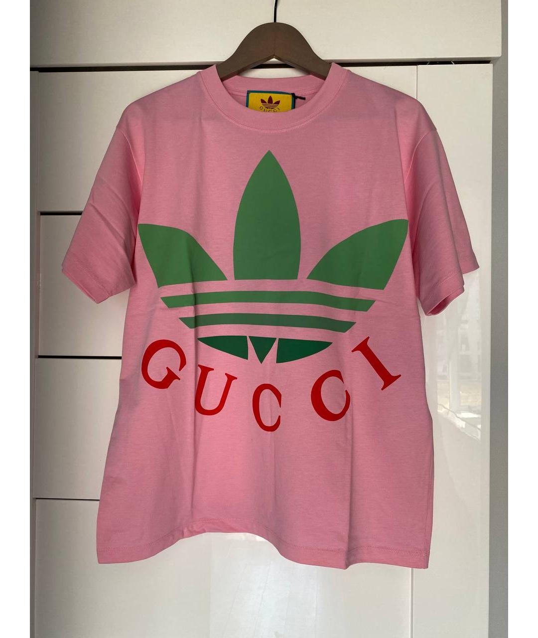 GUCCI Розовая хлопковая футболка, фото 2